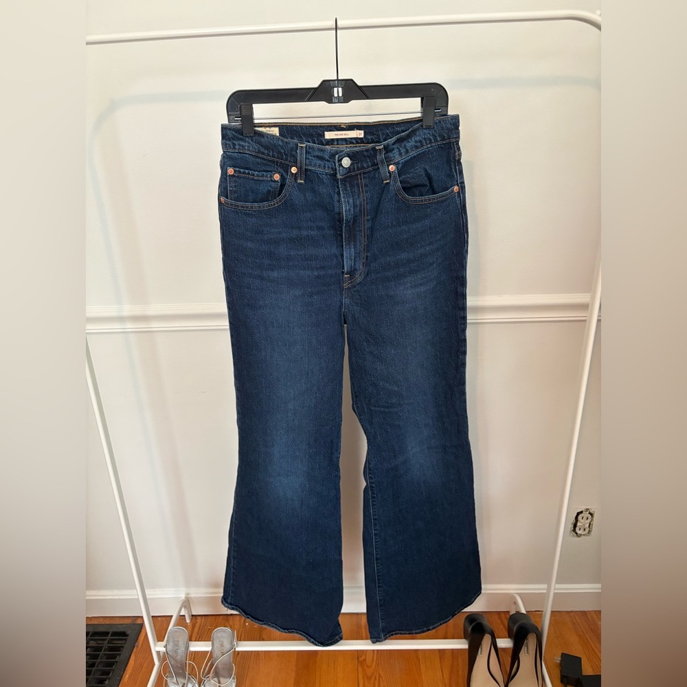 Levi's Blue Boot Cut Jeans Classic Style Tall Length